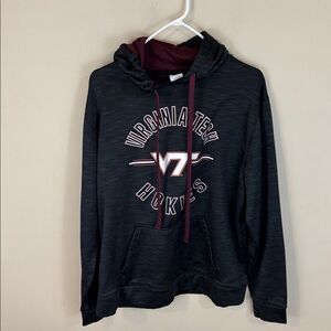 Captivating Marled Gray Virginia Tech Hokes Hoodie Size Large